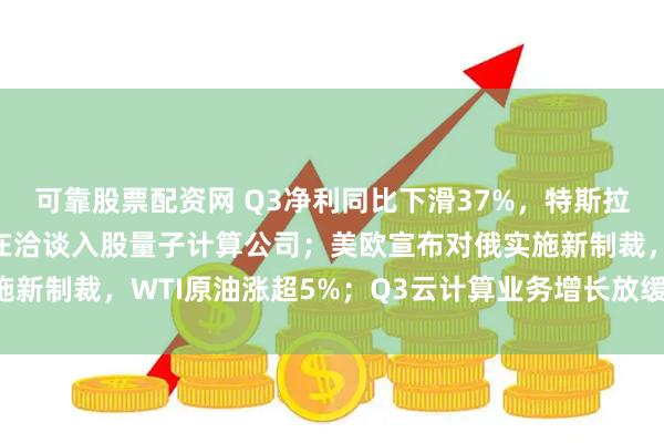 可靠股票配资网 Q3净利同比下滑37%，特斯拉跌超3%；美国政府正在洽谈入股量子计算公司；美欧宣布对俄实施新制裁，WTI原油涨超5%；Q3云计算业务增长放缓，IBM跌逾7%